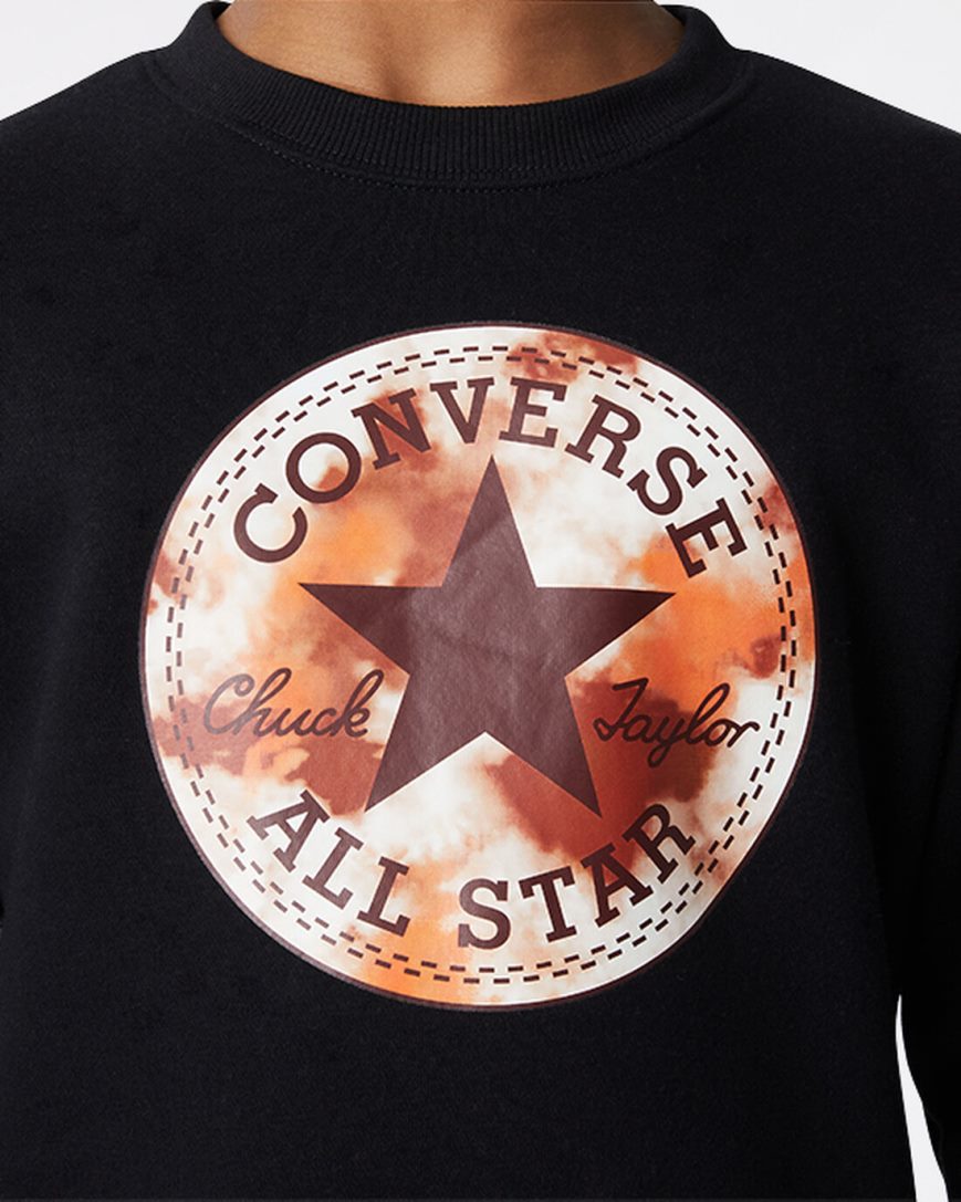 Boys' Converse Into The Wild Fleece Crew Sweatshirts Black | AU 3E851J